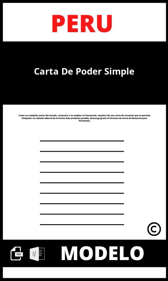 Modelo de carta de poder simple