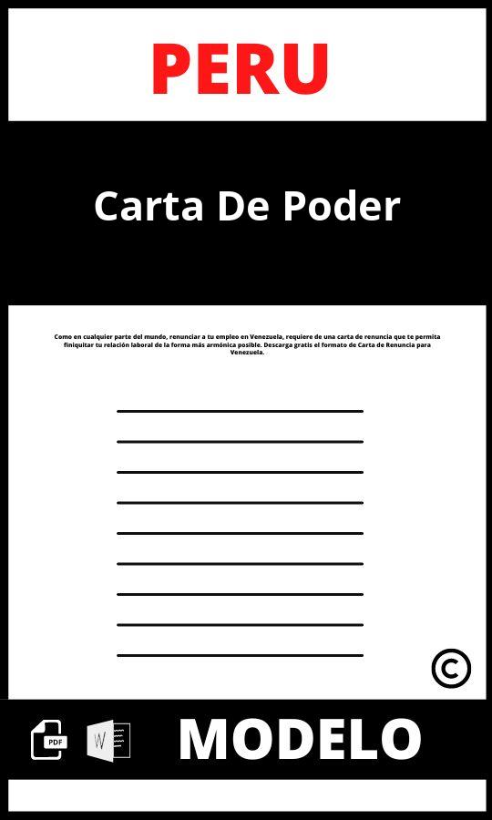 Modelo de carta de poder