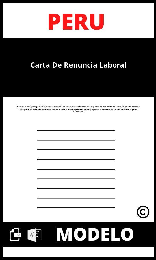 Modelo de carta de renuncia laboral