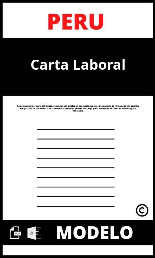 Modelo de carta laboral