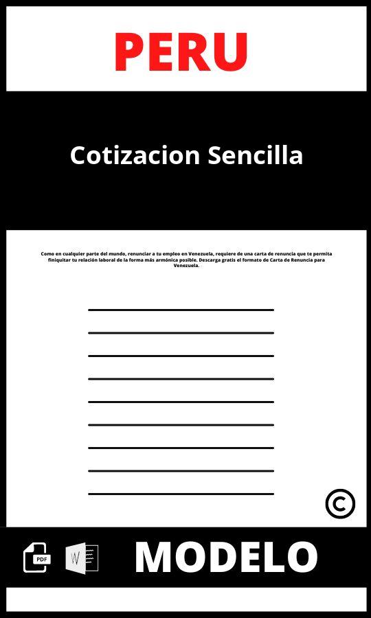 Modelo de cotizacion sencilla